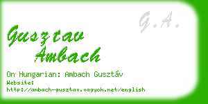 gusztav ambach business card